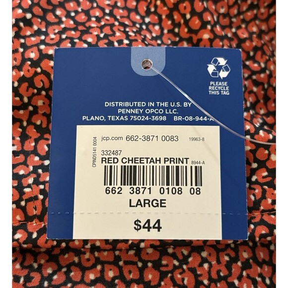 4 For $20 Arizona Jean Co Women’s Size Large Red Cheetah Print Mini Slip Dress - Picture 6 of 8